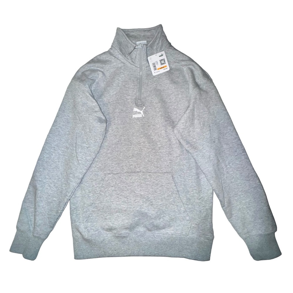 Puma Authentic Half Zip Sweatshirt In Gray